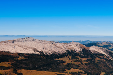 Schrattenfluh peak view from Brienzer Rothorn, Entlebuch, Switzerland