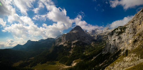 Panoramic view to summit of the Triglav mountain, Slovenia