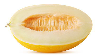 Yellow melon dukral cut in half