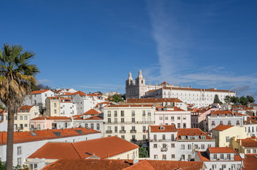 Obraz premium Lisbon - Portugal. overlooking the historic Alfama district from the viewpoint terrace