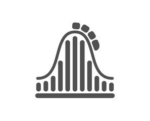 Roller coaster icon. Amusement park sign. Carousels symbol. Quality design element. Classic style icon. Vector