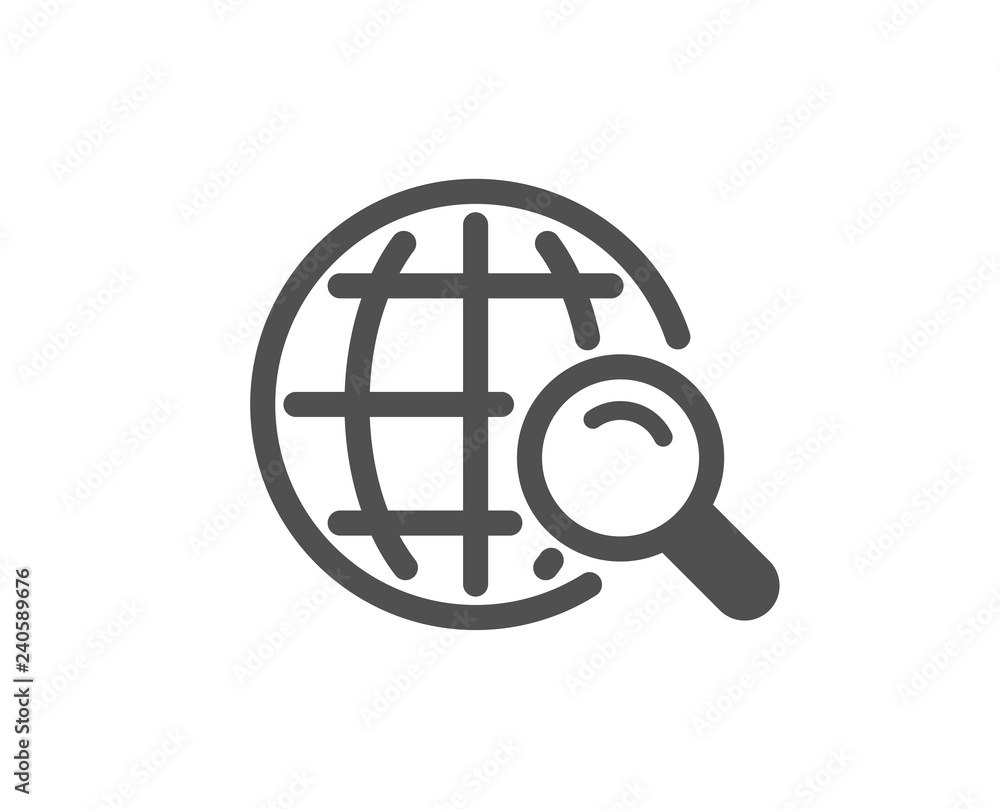 Poster global search icon. world or globe sign. website search engine symbol. quality design element. class