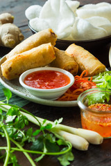 Delicious Asian food, for deliver at home, dinner with family and friends