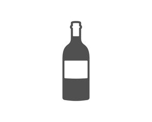 Wine bottle icon. Merlot or Cabernet Sauvignon sign. Quality design element. Classic style icon. Vector