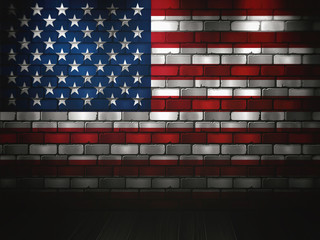 Flag of America, background, texture, blurred image.