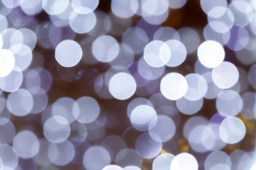 Blurred background of colored blue lights. Image of abstract blurred bokeh background with colored lights. Christmas lights, blur, bokeh, bokeh lights, bokeh background