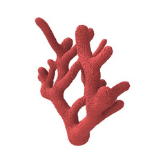 3D Illustration of a red coral isolated on white background.