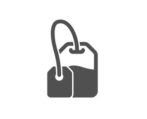 Tea bag icon. Brew hot drink sign. Breakfast beverage symbol. Quality design element. Classic style icon. Vector