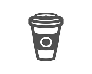 Takeaway Coffee or Tea icon. Hot drink sign. Beverage symbol. Quality design element. Classic style icon. Vector