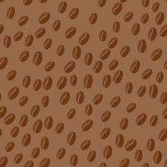 Coffee bean seamless texture. Vector illustration.
