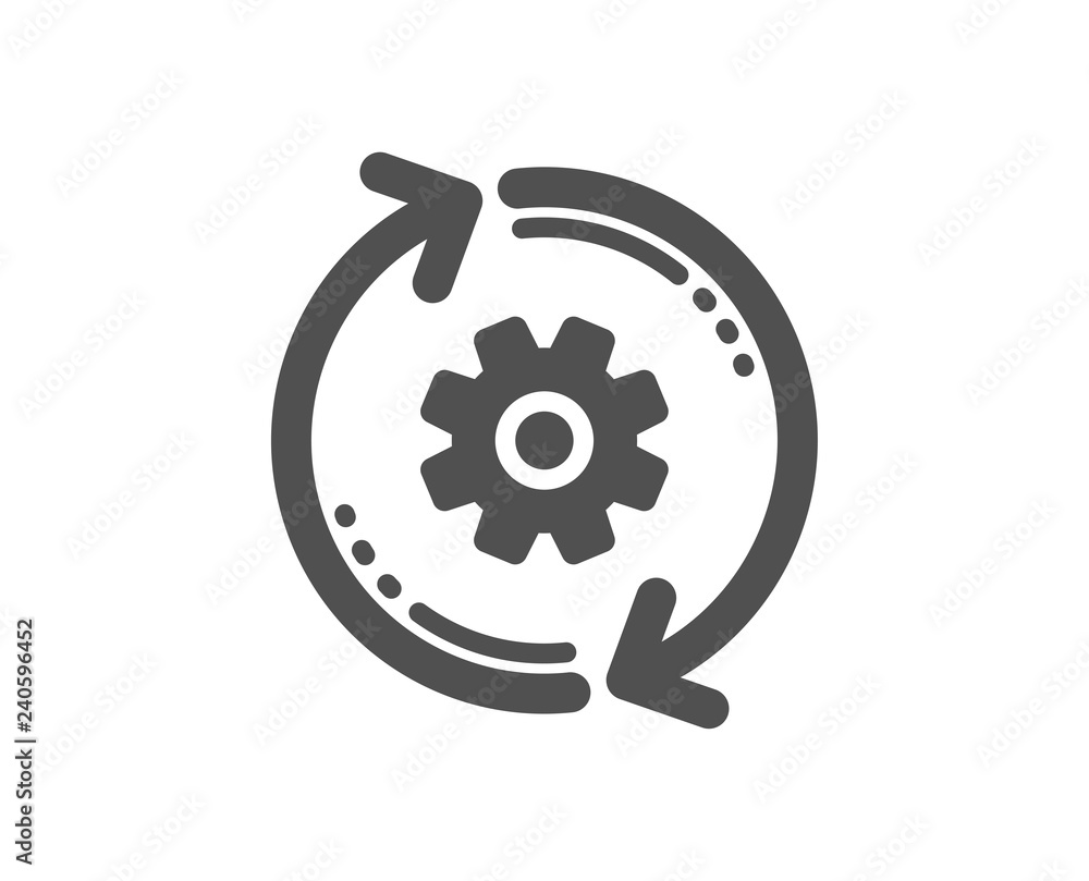 Poster cogwheel icon. engineering tool sign. cog gear, refresh settings symbol. quality design element. cla