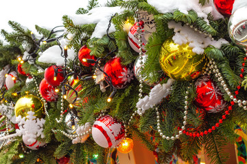 Bright colorful Christmas decorations