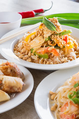 Delicious Asian food, for deliver at home, dinner with family and friends