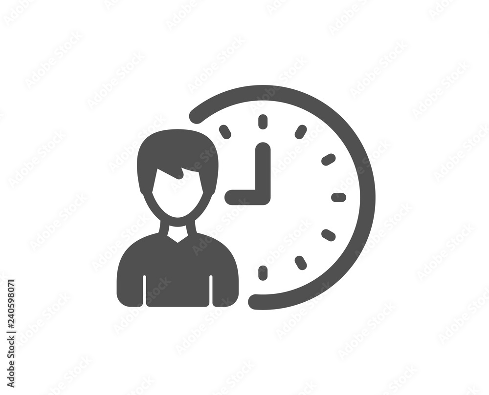 Poster business project deadline icon. working hours or time management sign. quality design element. class