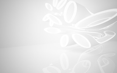 White smooth abstract architectural background. 3D illustration and rendering