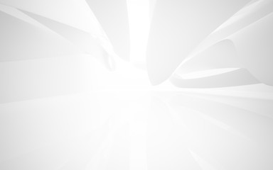White smooth abstract architectural background. 3D illustration and rendering