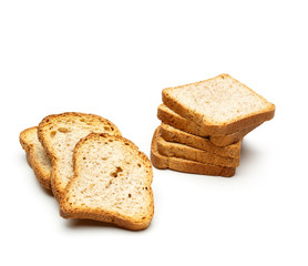 Slice of toast bread isolated on white background
