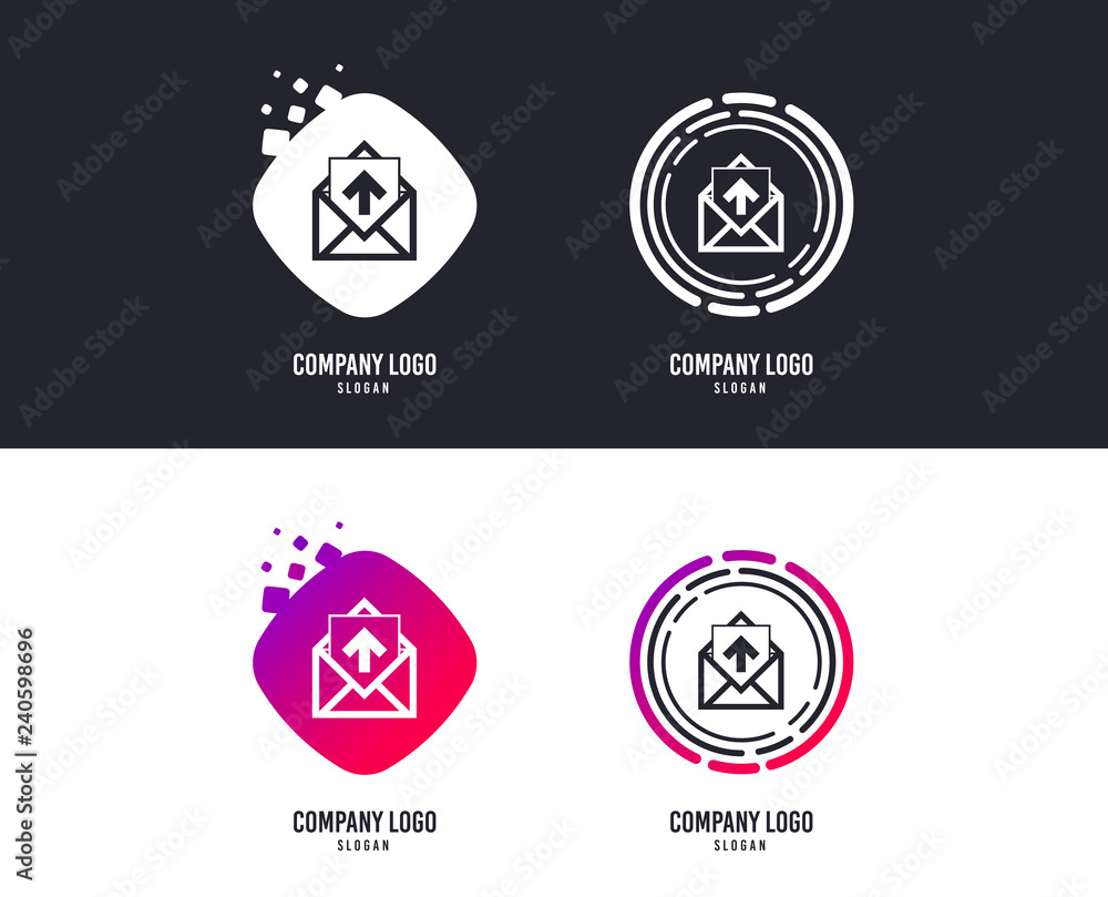 Poster logotype concept. mail icon. envelope symbol. outgoing message sign. mail navigation button. logo de