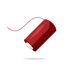 Spool of thread vector isolated