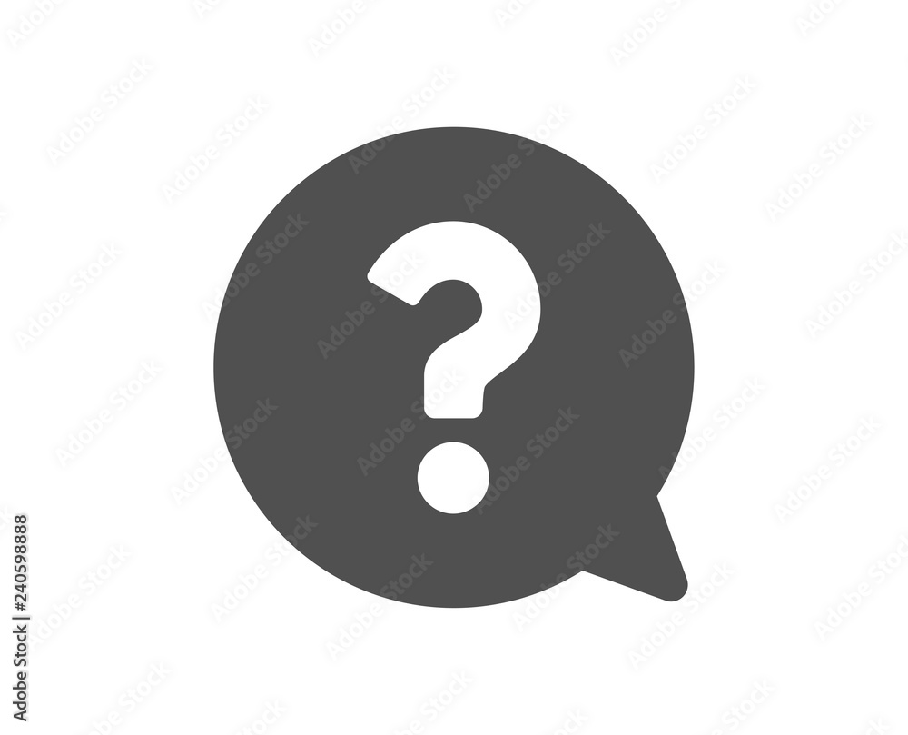 Poster question mark icon. help speech bubble sign. faq symbol. quality design element. classic style icon.
