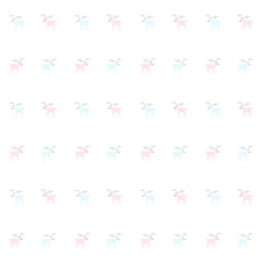 Ellk cute seamless pattern for baby clothes, diapers. Pink and blue cartoons animal on white. Symmetrical design element background for web, for fabric print, textile, wallpaper, wrapping paper