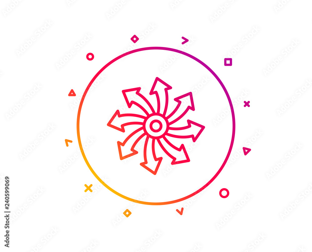 Poster versatile line icon. multifunction sign. gradient pattern line button. versatile icon design. geomet