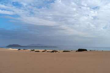 Fototapeta na wymiar Corralejo Dunes Natural Park, Fuerteventura, Spain