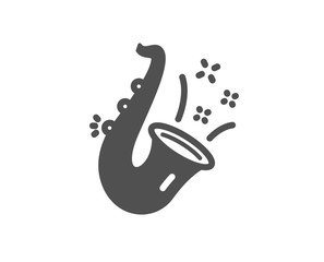 Jazz icon. Saxophone Musical instrument sign. Music symbol. Quality design element. Classic style icon. Vector