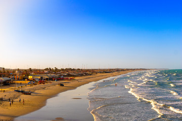 Cear&aacute; beach at sunset 