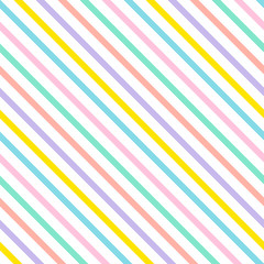 multicoloured diagonal stripes seamless pattern, flat vector, retro summer design