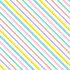 multicoloured diagonal stripes seamless pattern, flat vector, retro summer design