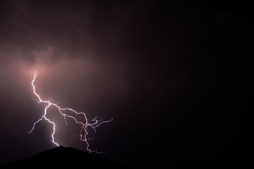 Night Sky Cloud to Ground Lightning