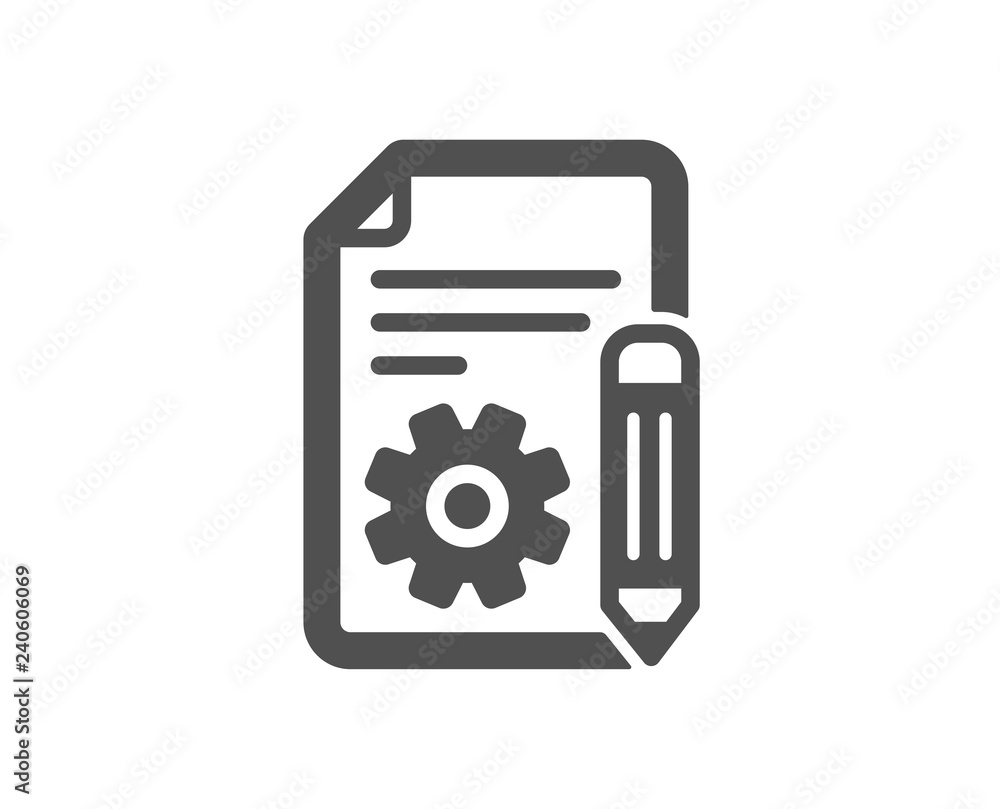 Poster documentation icon. technical instruction sign. quality design element. classic style icon. vector