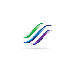 Abstract Dynamic Stream Logo Sign Symbol Icon