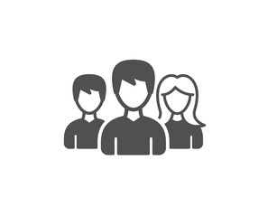 Group icon. Users or Teamwork sign. Male and Female Person silhouette symbol. Quality design element. Classic style icon. Vector