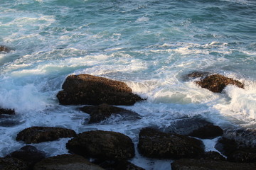 rocks and waves in Australia
