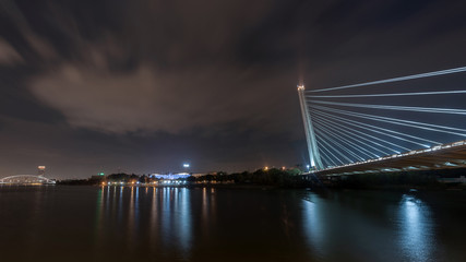 Alamillo bridge over Guadalquivir river in Seville from Santiago Calatrava Architect