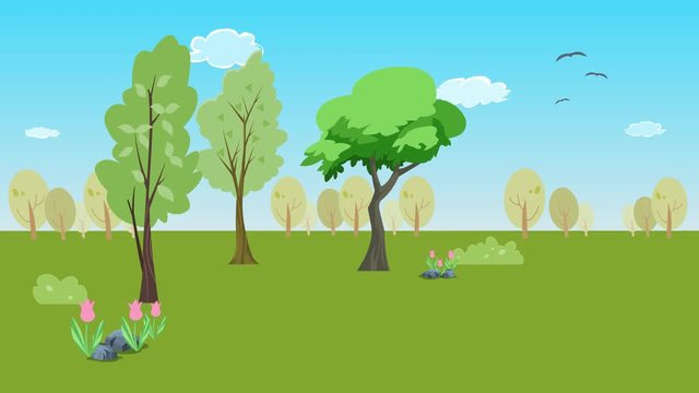 Fr&uuml;hling Hintergrund Landschaft Animation