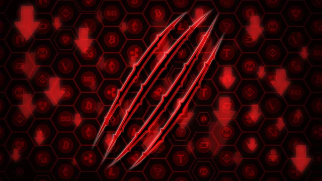 Crypto Currencies Market Goes Down Concept Glowing Bear Claw On Red Arrows And Bitcoin And Altcoins Background Stock Illustration Adobe Stock