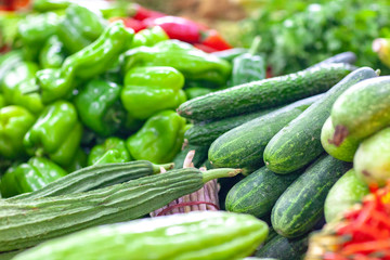 野菜　健康　バナナ　メロン　人参　ニンニク　インゲン　オクラ