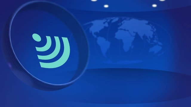 Wifi Signal Hintergrund animiert blau Weltkarte