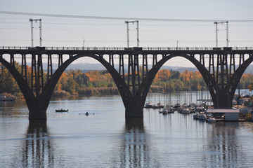Fototapeta premium Railway bridge in Dnepropetrovsk