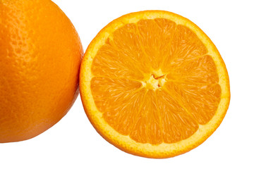 Orange fruit isolated on white background.
