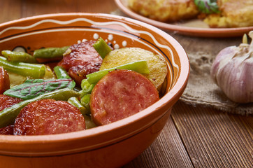 Kielbasa Green Bean and Potato Casserole