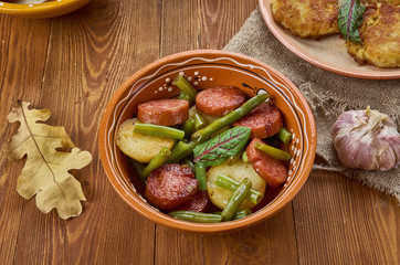 Kielbasa Green Bean and Potato Casserole