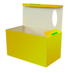 yellow cardboard box for tea bags