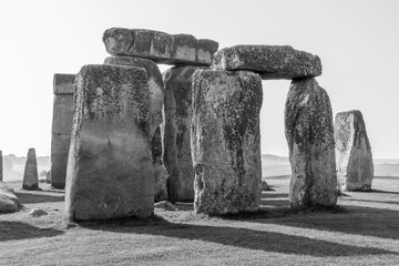 Close of of several columns at Stonehenge 