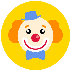 Clown flat icon for app ui web. Vector illustration.