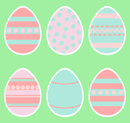 Colored easter eggs set vector