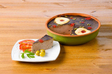 breakfast, cake, on a wooden table